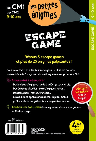 Escape game - Du CM1 au CM2 - Cahier de vacances 2024