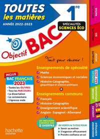 Objectif Bac 2023 - 1re Spécialités sciences éco Toutes les matières