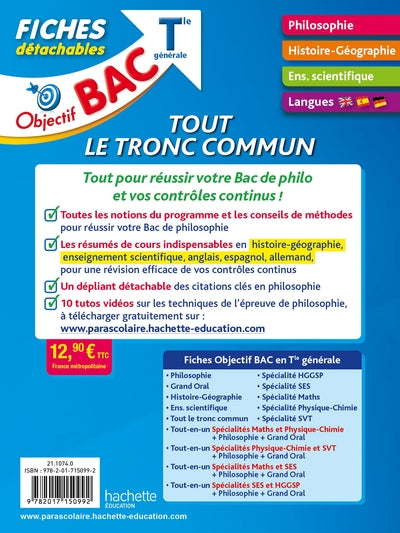 Objectif Bac Fiches détachables enseignements communs Terminale