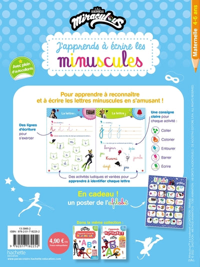 Miraculous - J'apprends à écrire les minuscules MS - GS (3-5 ans)