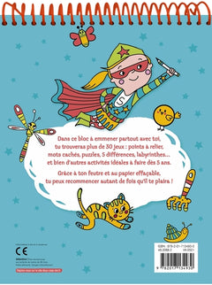 Les jeux de mes 5 ans - bloc avec feutre effaçable