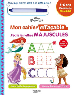 Disney - Princesses Mon cahier effaçable - J'écris les lettres majuscules