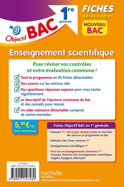 Objectif BAC Fiches Enseignement scientifique 1re générale