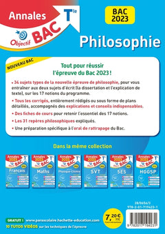 Annales Objectif Bac 2023 - Philosophie
