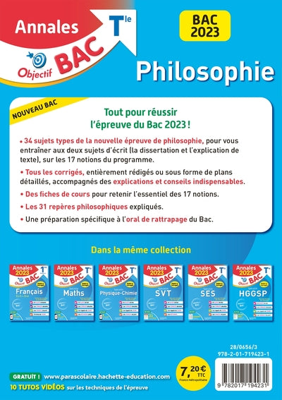Annales Objectif Bac 2023 - Philosophie