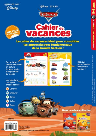 Disney - Cars - De la Grande Section au CP - Cahier de vacances 2025