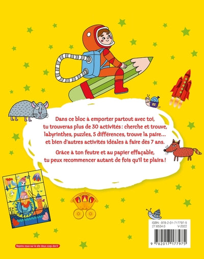 Les jeux de mes 7 ans - bloc avec feutre effaçable