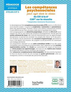 Les compétences psychosociales pour agir dans la classe du CE1 à la 6e. CAP* sur la réussite Ed 2026