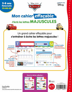 Disney - Cars Mon cahier effaçable - J'écris les lettres majuscules
