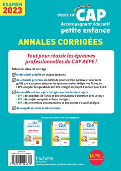 Objectif CAP Accompagnant éducatif petite enfance, Annales (épreuves professionnelles) 2023