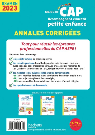 Objectif CAP Accompagnant éducatif petite enfance, Annales (épreuves professionnelles) 2023