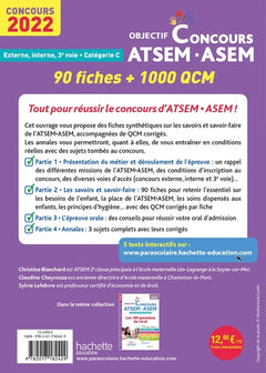 Objectif Concours ATSEM - ASEM 2022: 90 fiches et 1 000 QCM
