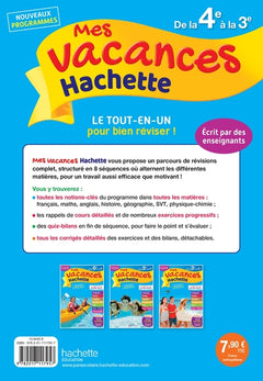 Mes vacances Hachette - De la 4e à la 3e - Cahier de vacances 2022