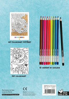 Colos mystères mangas - pochette avec crayons de couleur