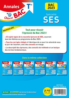 Annales Objectif BAC 2023 - Spécialité SES