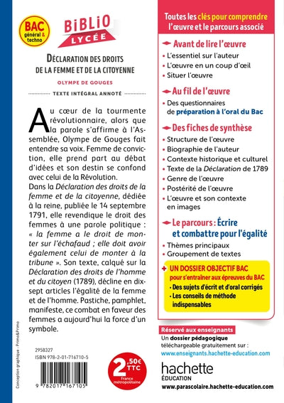 Déclaration des Droits de la femme et de la citoyenne, Olympe de Gouges