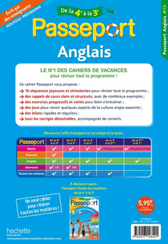 Passeport - Anglais - De la 4e à la 3e - Cahier de vacances 2024