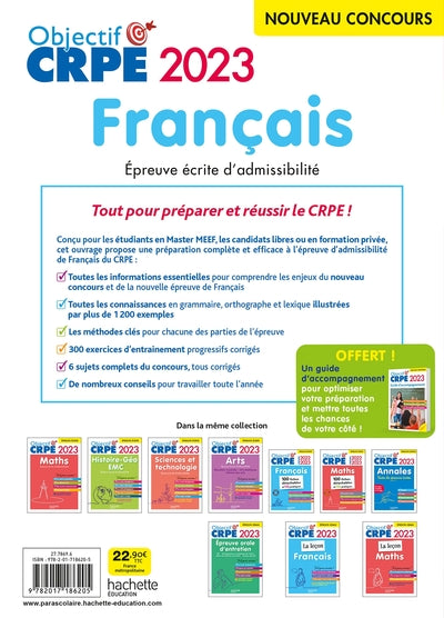 Objectif CRPE 2023 - Français - épreuve écrite d'admissibilité