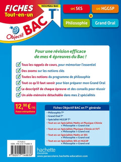 Objectif BAC Fiches Tout-en-un Tle Spécialité SES - Histoire-Géo, géopolitique + Philo + Grand Oral
