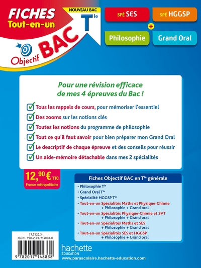 Objectif BAC Fiches Tout-en-un Tle Spécialité SES - Histoire-Géo, géopolitique + Philo + Grand Oral