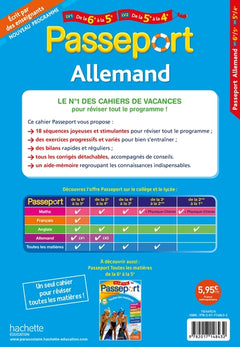 Passeport - Allemand - De la 6e à la 5e - Cahier de vacances 2025