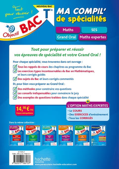 Objectif BAC Tle Ma compil' de spécialités Maths et SES + Grand Oral + option Maths expertes