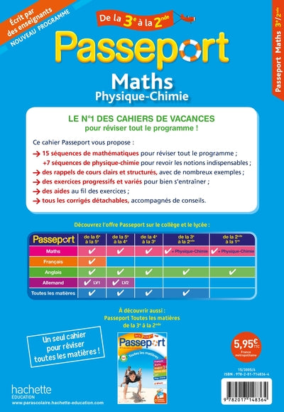 Passeport - Maths / Physique-Chimie - De la 3e à la 2nde - Cahier de vacances 2024