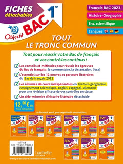 Objectif BAC Fiches détachables Tout le tronc commun 1re BAC 2023