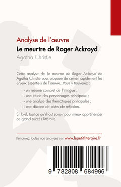Le meurtre de Roger Ackroyd de Agatha Christie (Analyse de l'oeuvre)