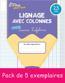 5EX Cahiers Bordas pour tous - lignage avec colonnes 2,5mm - 2024 PCF