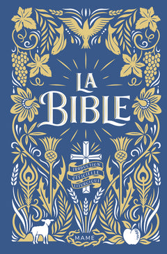 La Bible – reliée + jaspage foncée - bleu marine