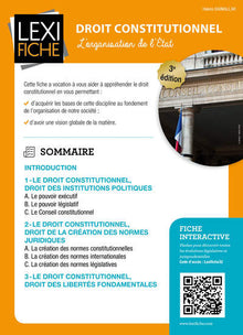 Droit constitutionnel: L'organisation de l'Etat