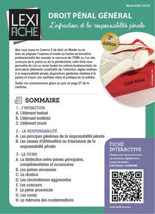Droit pénal général: L'infraction et la responsabilité pénale