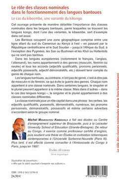 Le rôle des classes nominales dans le fonctionnement des langues bantoues