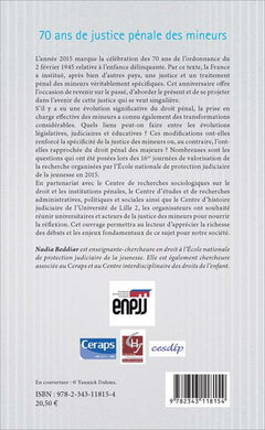 70 ans de justice pénale des mineurs