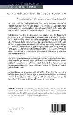 Pour une économie au service de la personne