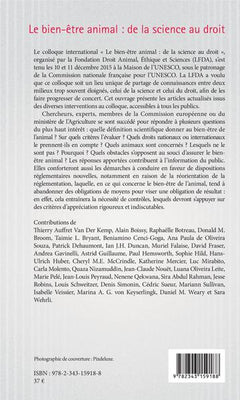 Le bien-être animal : de la science au droit