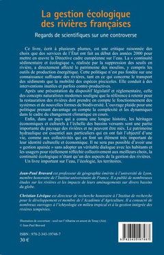 La gestion écologique des rivières françaises
