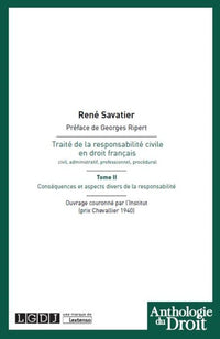 TRAITÉ DE LA RESPONSABILITÉ CIVILE EN DROIT FRANÇAIS
