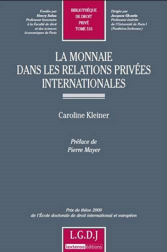 la monnaie dans les relations privées internationales