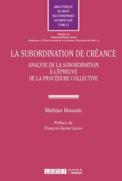La subordination de créance