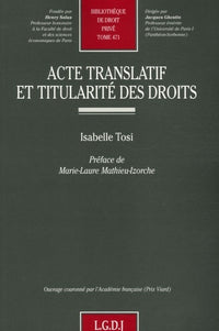 Acte translatif et titularité des droits