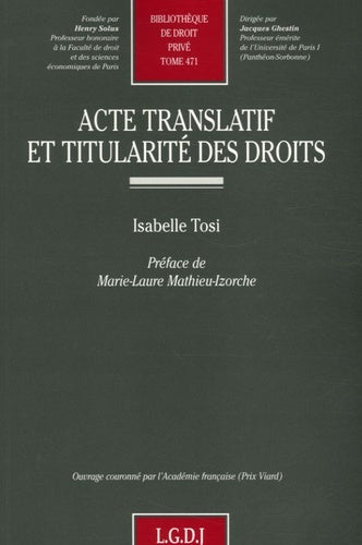Acte translatif et titularité des droits