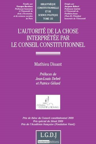 L'Autorité de la chose interprétée par le Conseil constitutionnel