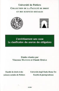 L'enrichissement sans cause - La classification des sources des obligations