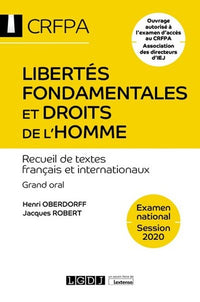 Libertés fondamentales et droits de l'homme - CRFPA - Examen national Session 2020
