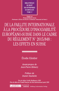 De la faillite internationale à la procédure d'insolvabilité européano-suisse dans le cadre du règlement n°2015/848