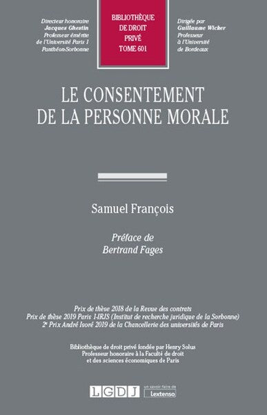 Le consentement de la personne morale