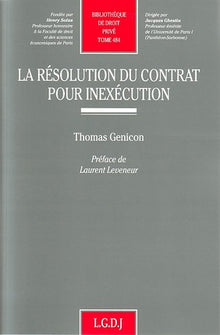 La Résolution du contrat pour inexécution