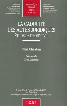 la caducité des actes juridiques